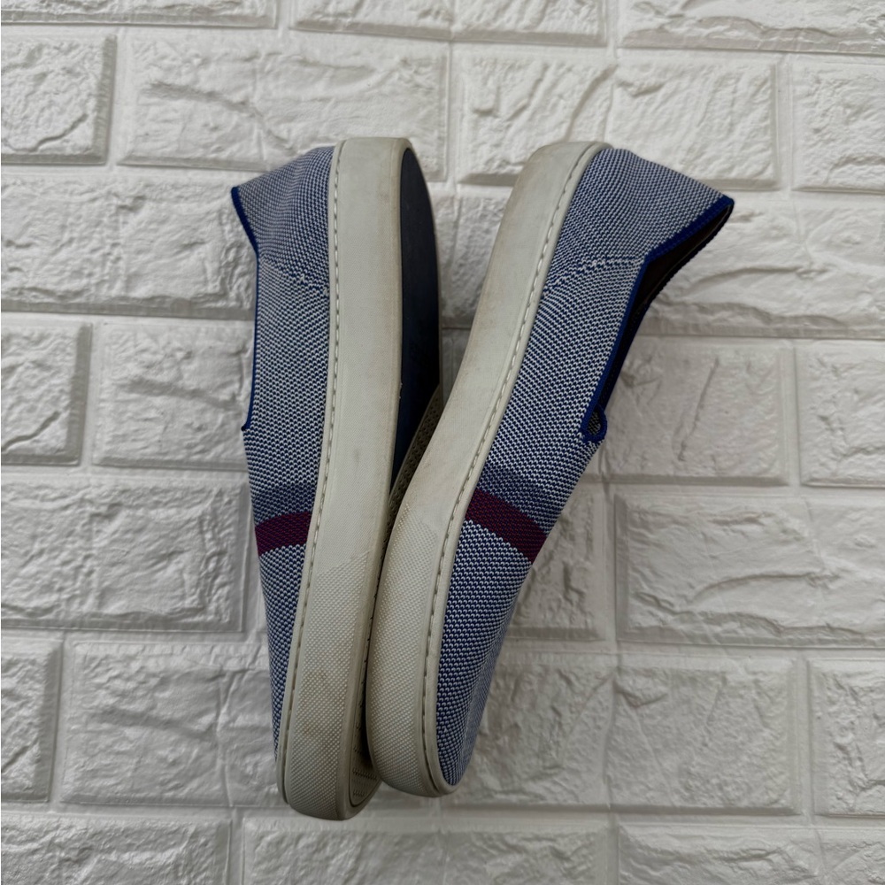 Rothy's Slip On Sneakers Reflective Stripe Sneaker Light Blue Size 10 - Picture 6 of 9